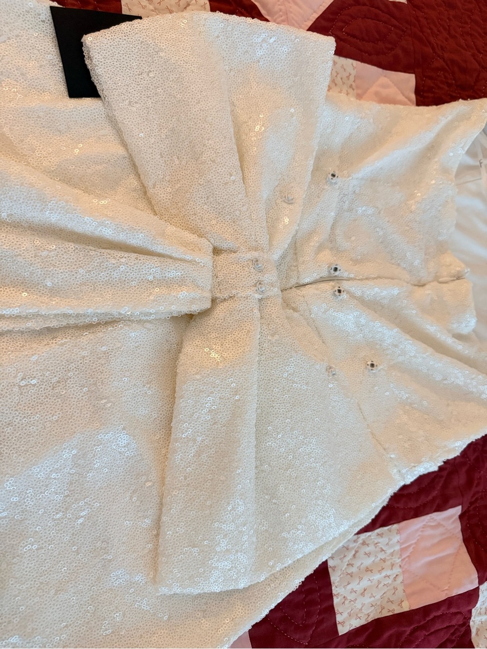 White Sequin strapless Romper Dress - Women - Picture 8 of 10